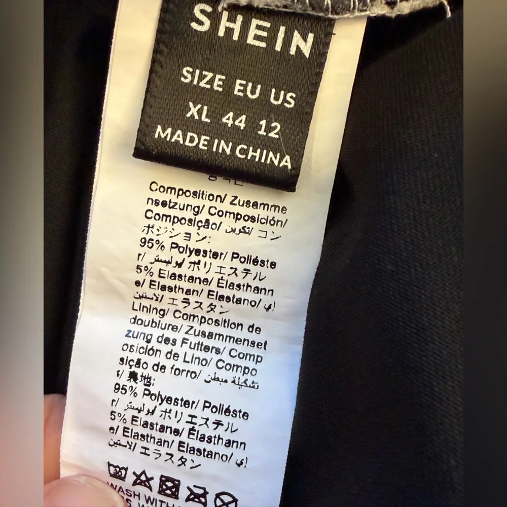 XL SHEIN Newspaper Print Black & White Skater Skirt built in shorts